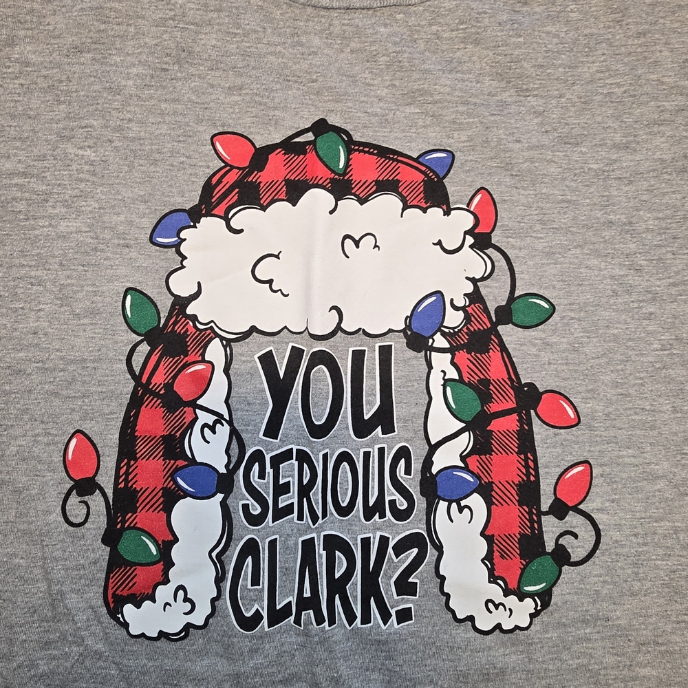 Jerzees Gray Short Sleeve Tee with You Seious Clark Print
